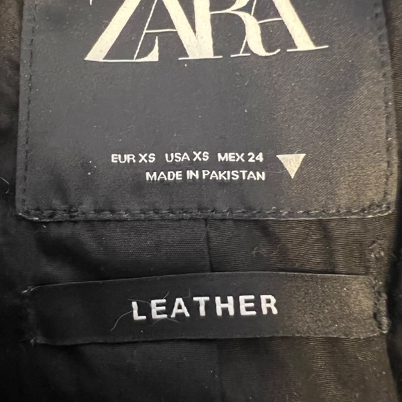 Zara genuine leather distressed jacket brown NWOT - Picture 3 of 8
